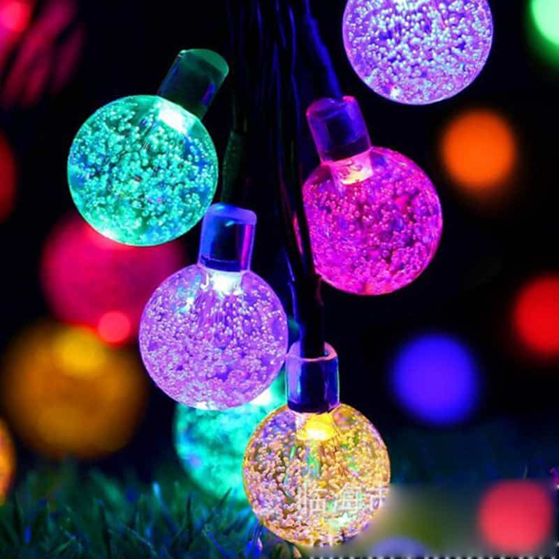 Solar String Lights Multicolor 20 Bubble Balls